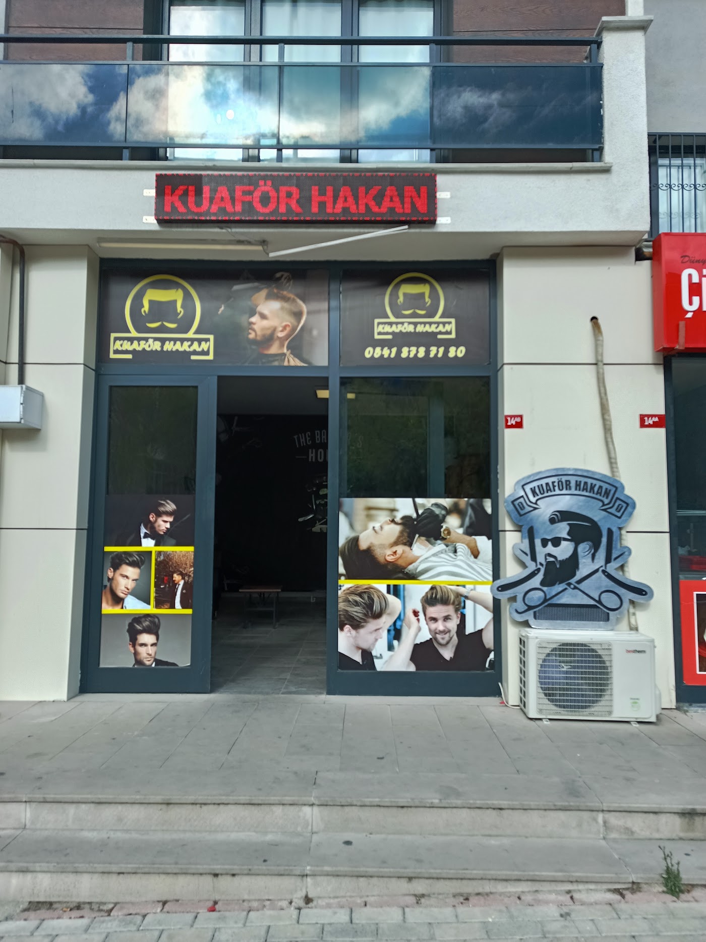Kuaför Hakan dış cephe ve tabela